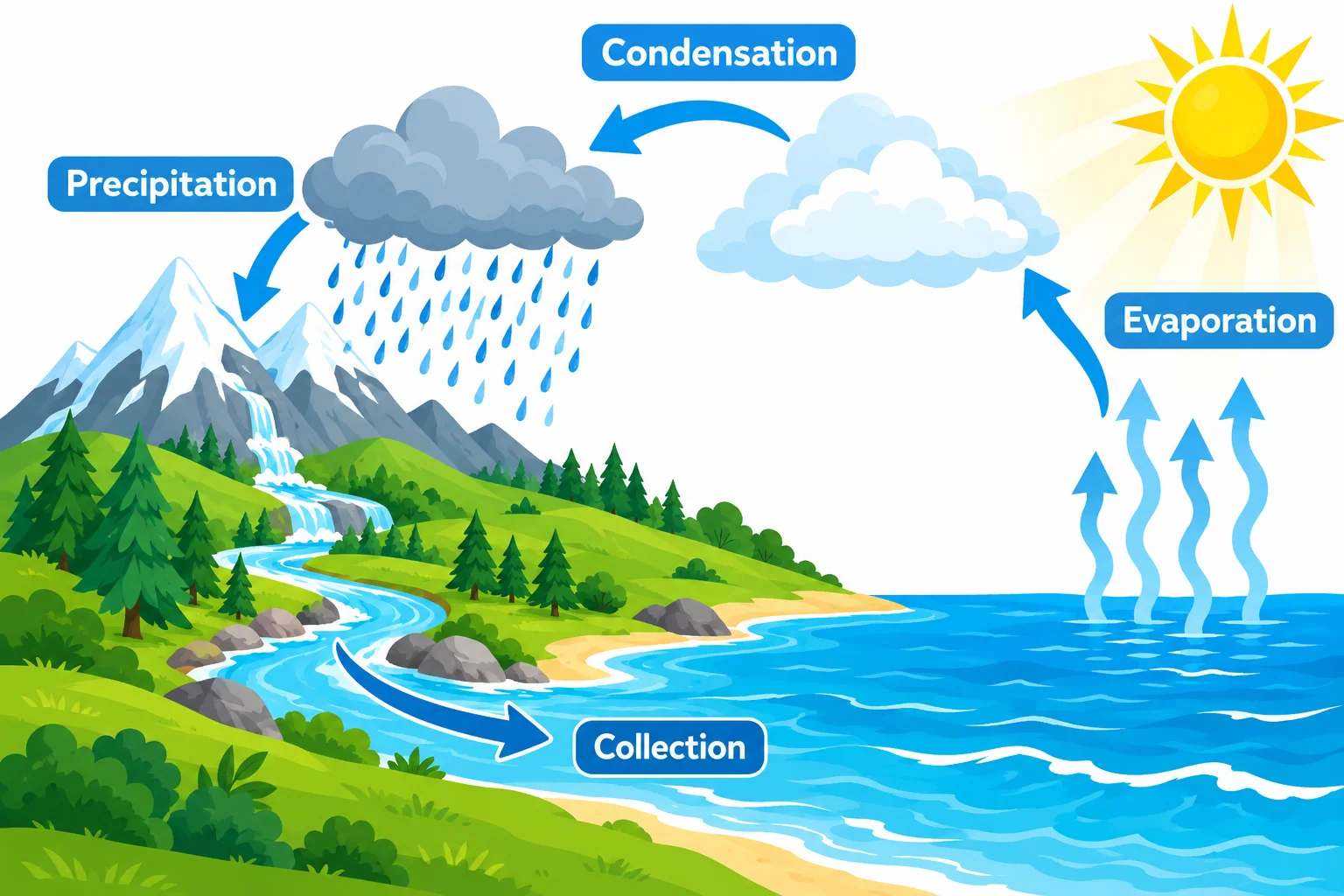Water Cycle Educational Diagram