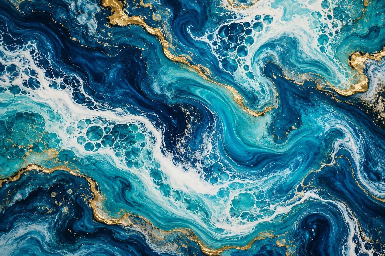 Abstract Fluid Art Ocean Colours