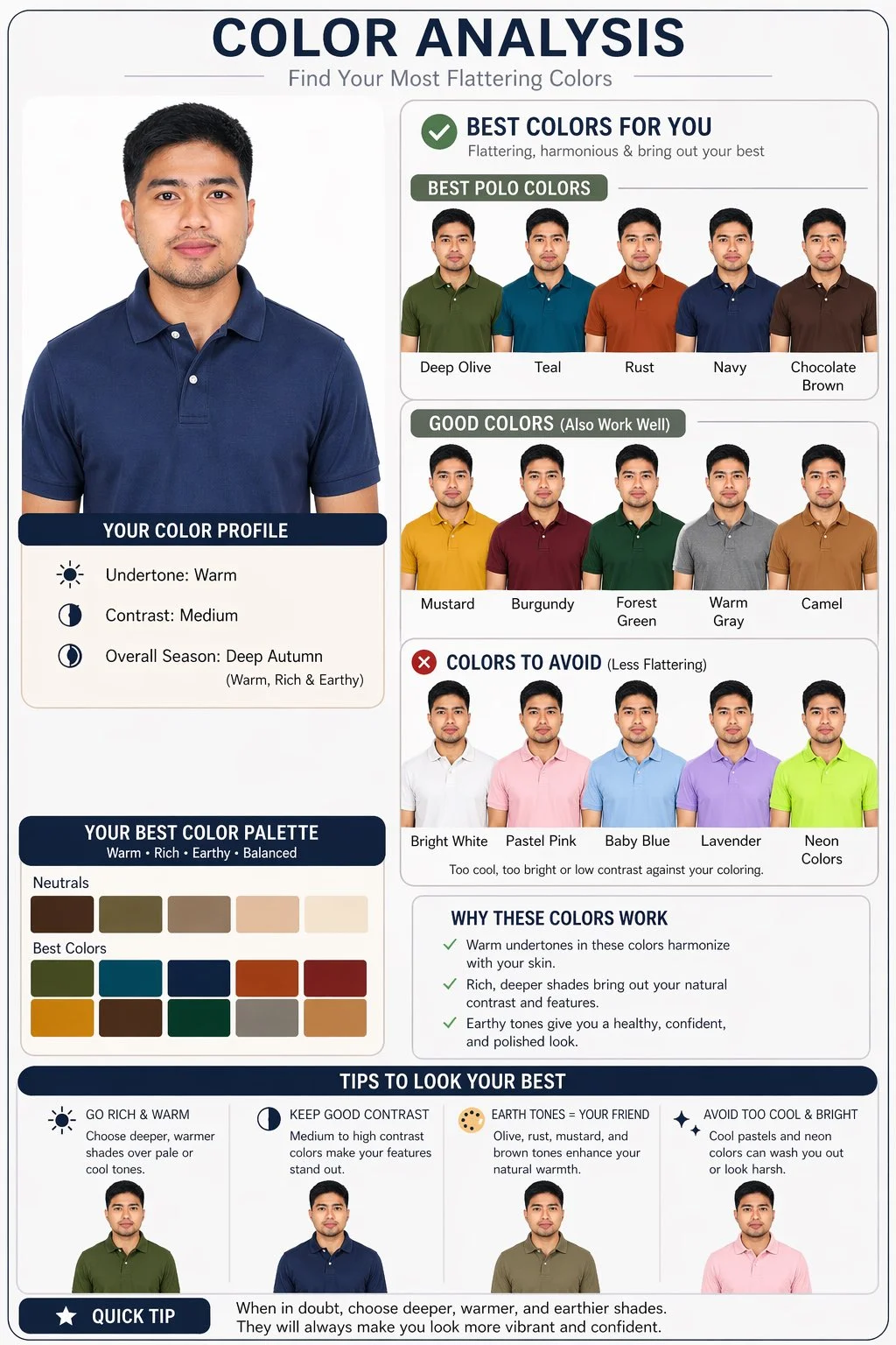 Polo Shirt Color Comparison Analysis
