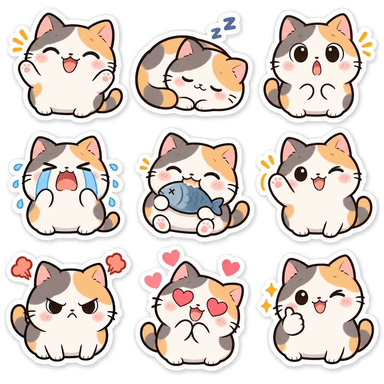 Chibi Mascot Sticker Sheet