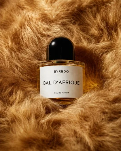 Editorial Perfume Bottle in Golden Fur