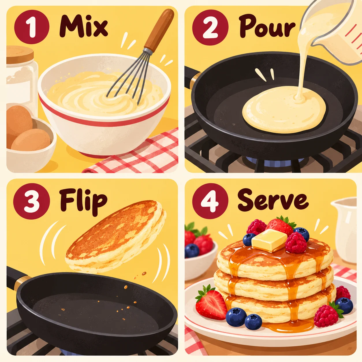 Recipe Steps Infographic Pancakes