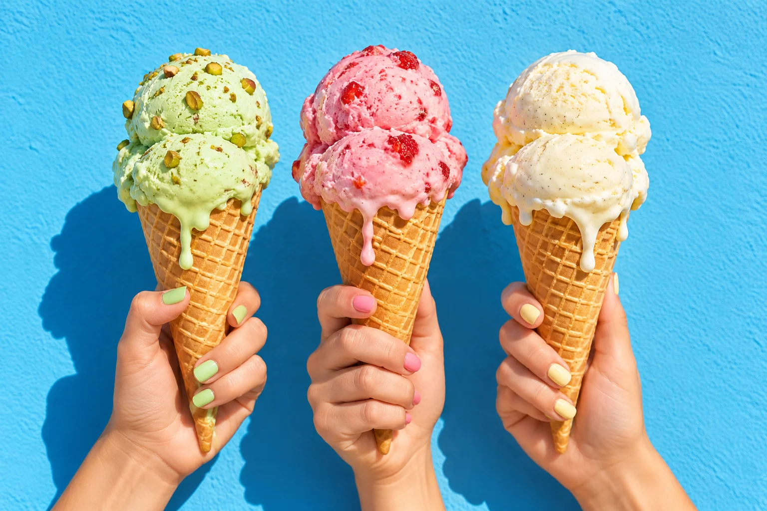 Pastel Ice Cream Cones Trio