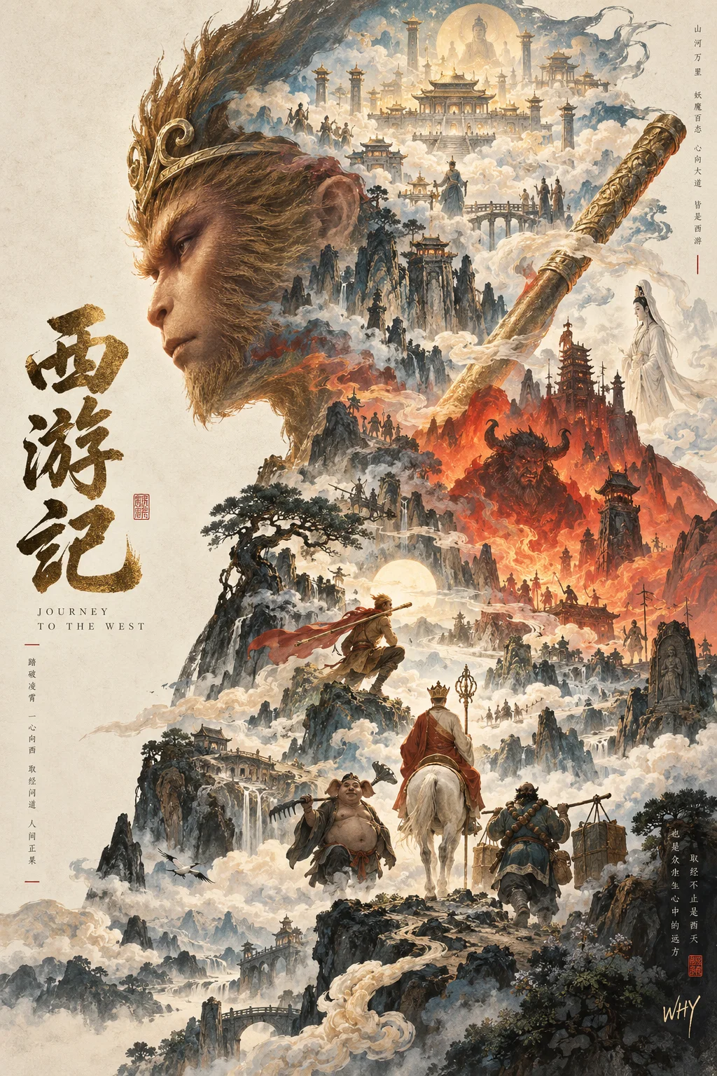 Journey to the West silhouette epic poster