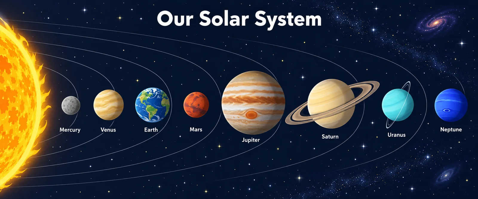 Solar System Flat Infographic