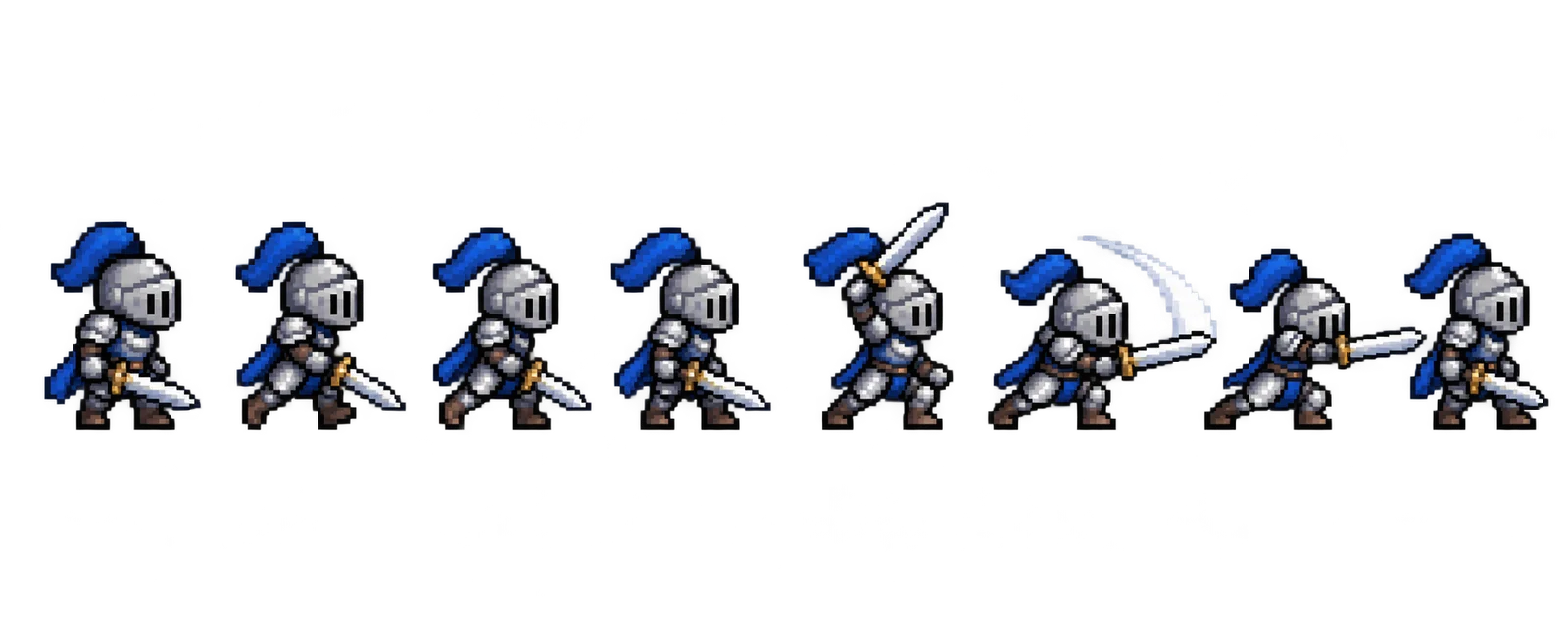 Pixel Art Knight Sprite Sheet