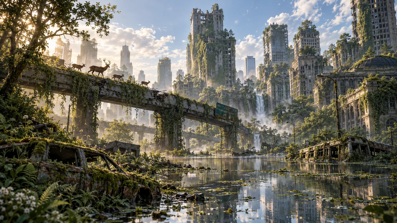 Overgrown Post-Apocalyptic City