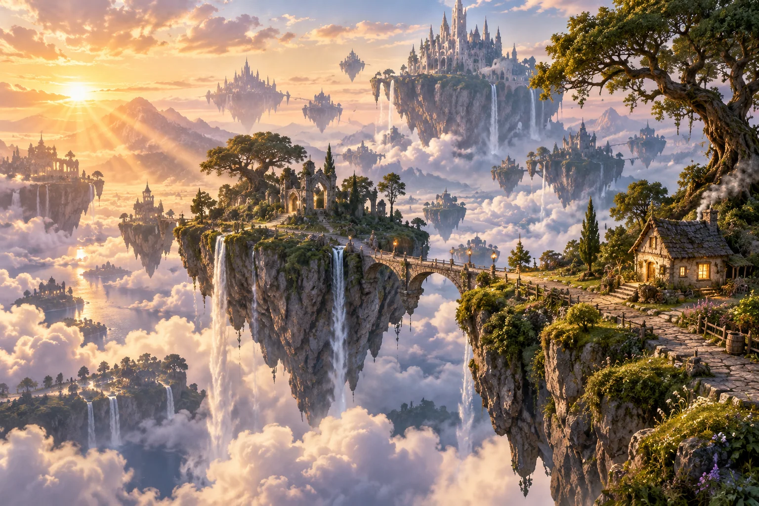 Floating Islands with Waterfalls