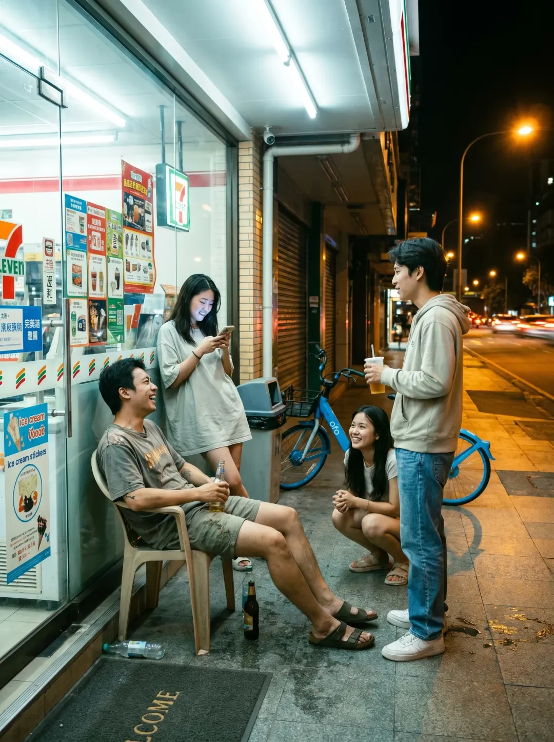 Convenience Store Night Scene