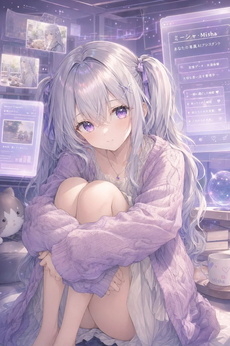 Pastel AI Assistant Anime Portrait