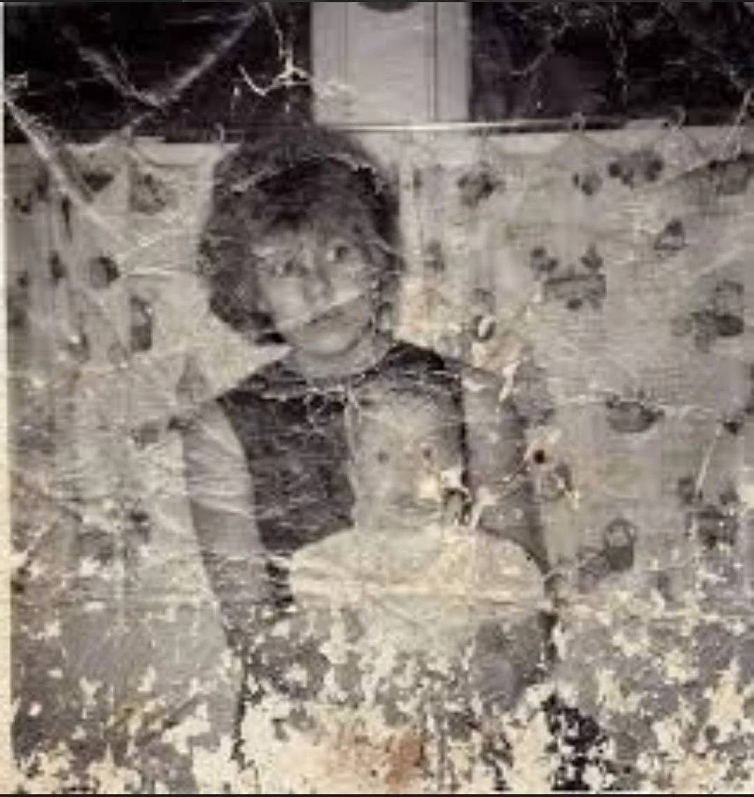 Damaged Vintage Mother and Child Photo