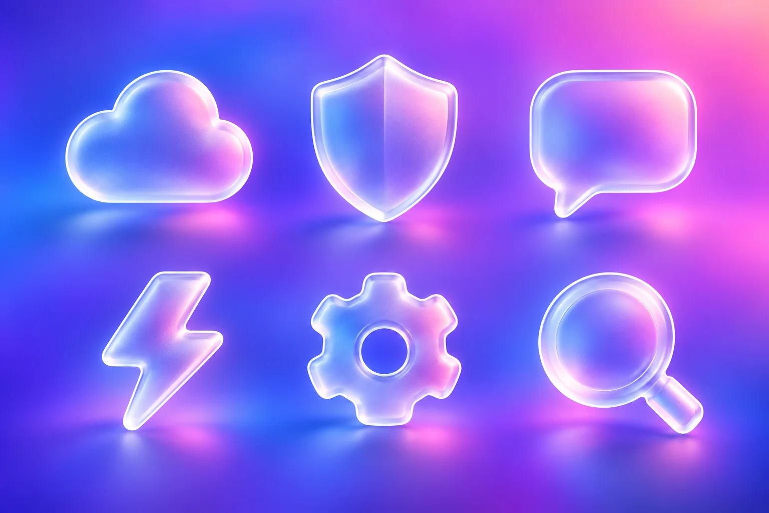 Glass Morphism Icon Pack Tech