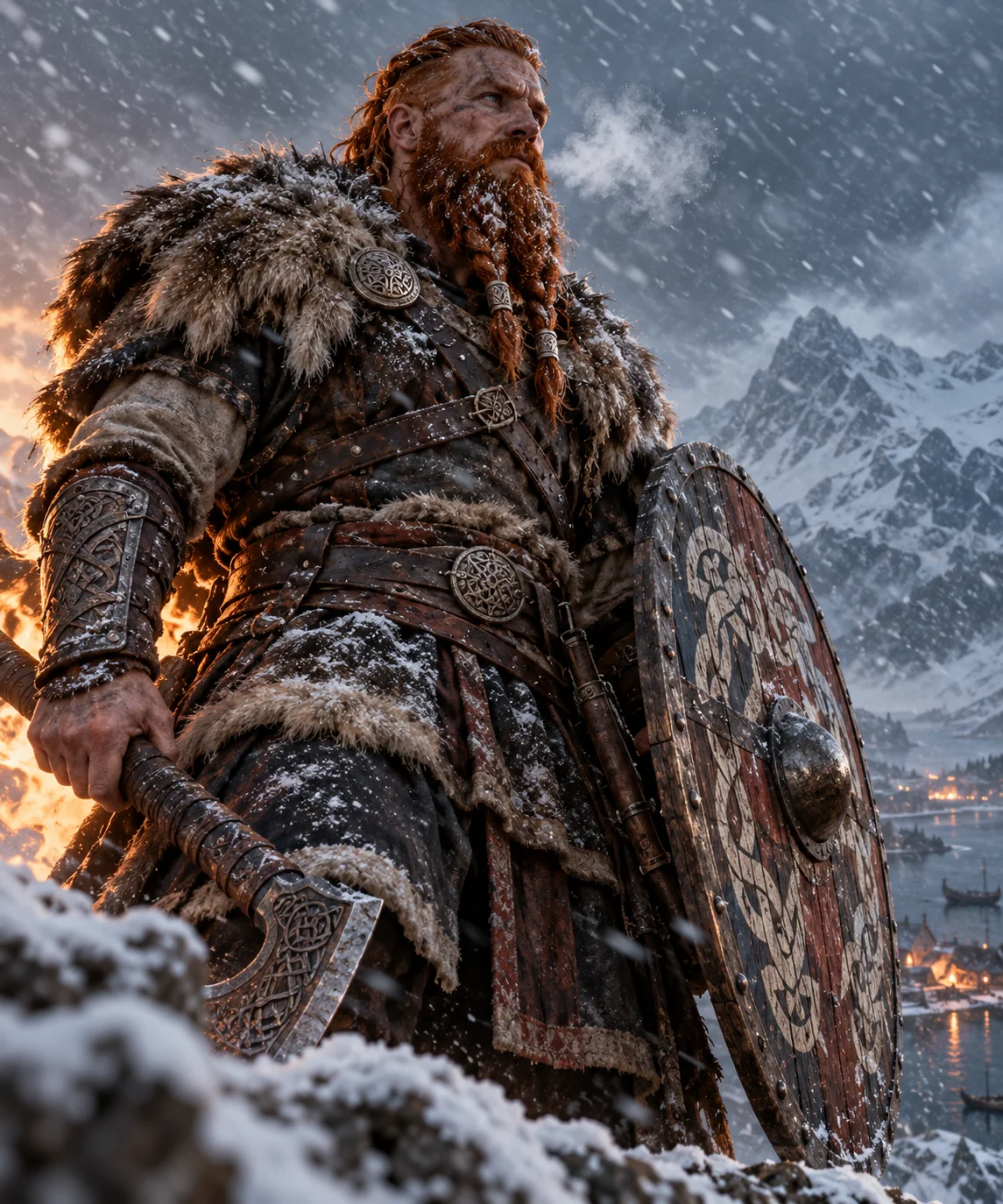 Norse Warrior with Braided Beard