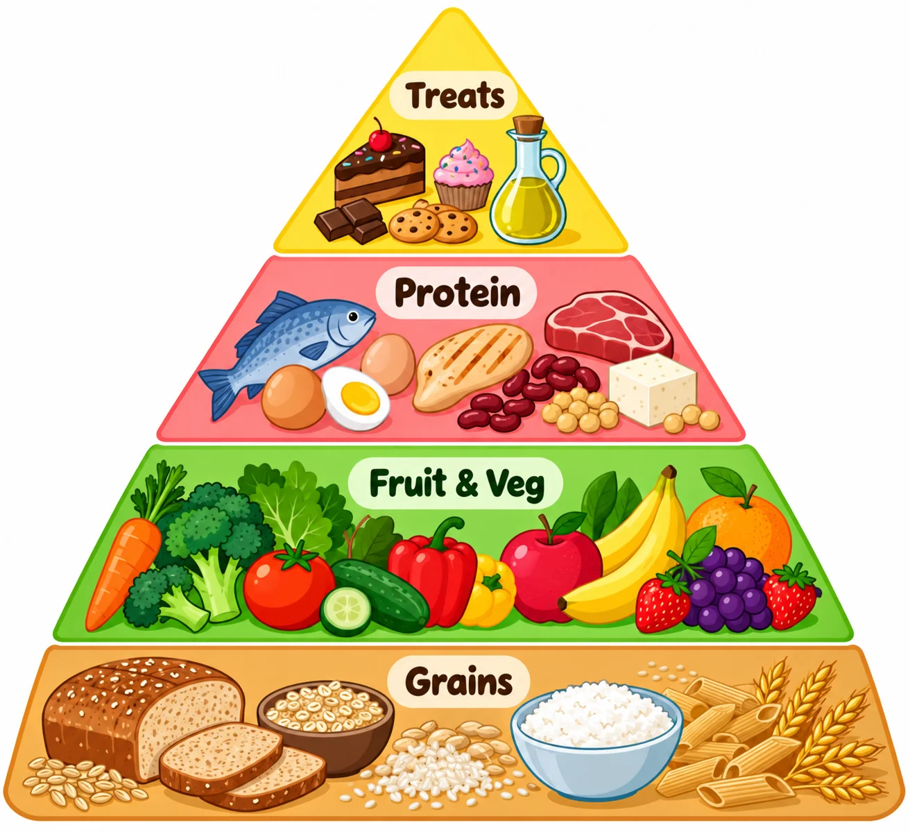 Food Pyramid Flat Chart