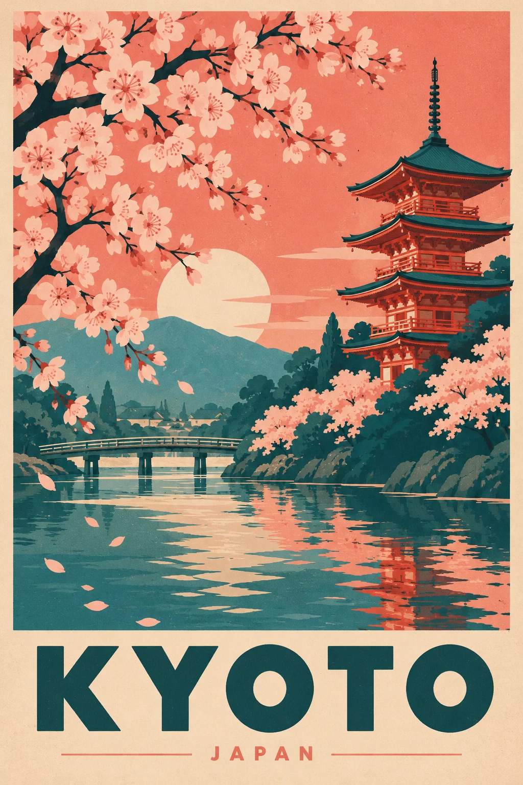 Minimalist Travel Poster Kyoto
